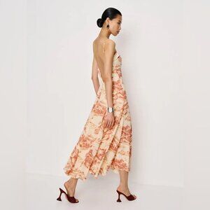 NEW NWT Reformation Fredo Dolce Vita Watercolor Toile Midi-Dress